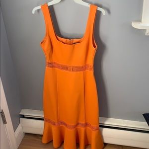 Orange midi dress